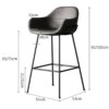 Buy New Nordic Wrought Iron Bar Chair for Kitchen Furniture Luxury Home Cafe Counter Bar Stool Simple Leisure High Stool D online shopping cheap