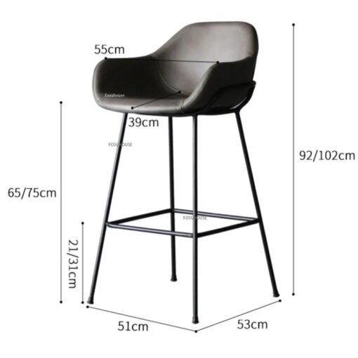 Buy New Nordic Wrought Iron Bar Chair for Kitchen Furniture Luxury Home Cafe Counter Bar Stool Simple Leisure High Stool D online shopping cheap