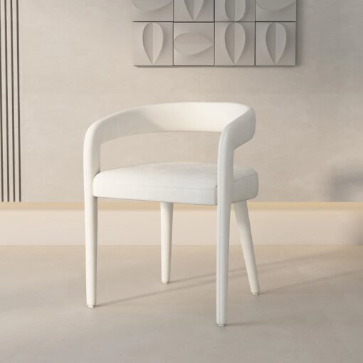 Buy New White Dining Chair Cream Style Backrest Negotiation Armchair Nordic Light Luxury Home Cloth Metal Chair Vanity Chair online shopping cheap