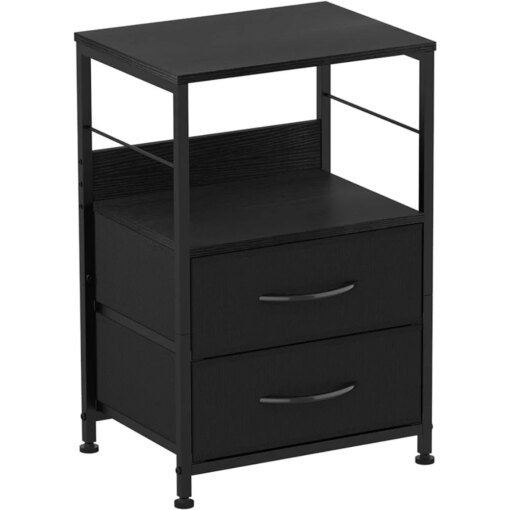 Buy Nightstand Bedroom Bedside Table with Fabric Drawers End Table with Storage Open Shelf Side Table online shopping cheap