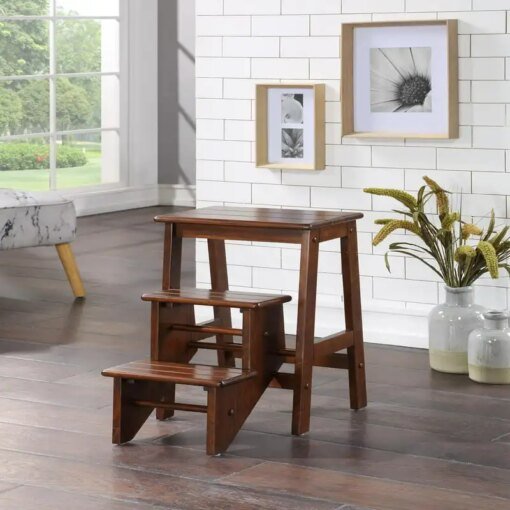 Buy Niko 24in. Folding 3-Step Wood Stool - Cappuccino online shopping cheap