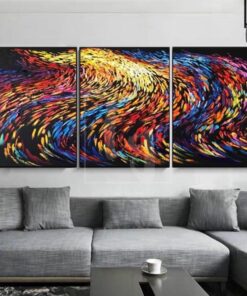Nine Tails Painting Fox Tail Painting Abstract Painting Set Of 3 Abstract Painting | NINE TAIL FOX
