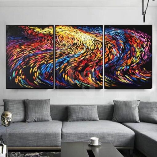 Buy Nine Tails Painting Fox Tail Painting Abstract Painting Set Of 3 Abstract Painting | NINE TAIL FOX online shopping cheap