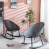 Buy Nordic Plastic Rocking Chair Balcony Leisure Home Recliner Living Room Adult Minimalist Couch Hollow Rocking Chair online shopping cheap