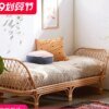 Buy Nordic Rattan Sofa Ins B & B Inn Real Rattan Chair Small Apartment Living Room Retro Double Bed Balcony Recliner online shopping cheap