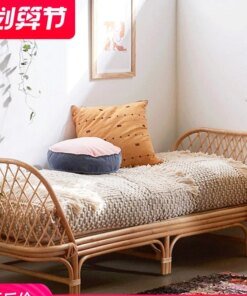 Nordic Rattan Sofa Ins B & B Inn Real Rattan Chair Small Apartment Living Room Retro Double Bed Balcony Recliner