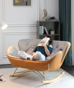 Nordic Rocking Chair Recliner Adult Double Rocking Chair Light Luxury Living Room Home Lazy Sofa Balcony Leisure Chair