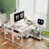 Buy ODK Small L Shaped White Computer Desk with Reversible Storage Shelves