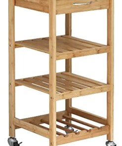 Oceanstar Design Group Bamboo Kitchen Trolley, Natural