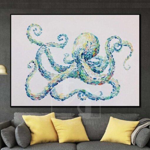 Buy Octopus Painting Octopus Artwork Oil Painting Canvas Painting | TENTACLE online shopping cheap