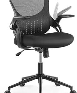 Office Desk Chair, Adjustable Swivel Chair with Lumbar Support/Flip-up Arms, Breathable Mesh Computer Chair Comfy Home Office De