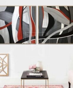 Oil Paint Canvas Set Set Of 2 Abstract Painting Art Calming Painting | SONG OF THE SEA