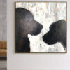 Oil canvas Painting Abstract Dog Silhouette Paintings on Canvas Black and white Painting Fine Art Office Decor Animal Painting Dog Wall Art | LOVE DOG Oil canvas Painting Abstract Dog Silhouette Paintings on Canvas Black and white Painting Fine Art Office Decor Animal Painting Dog Wall Art | LOVE DOG