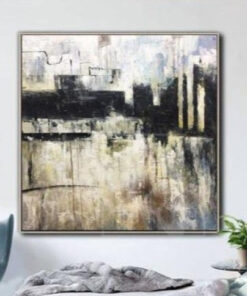 Original Abstract Art Black And White Contemporary Art Painting Acrylic On Canvas | SEAPORT