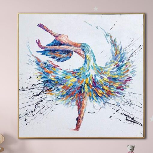 Buy Original Abstract Ballerina Painting Modern Wall Art Impasto Oil Painting Colorful Ballet Art Wall Decor | BALLERINA MARGO online shopping cheap