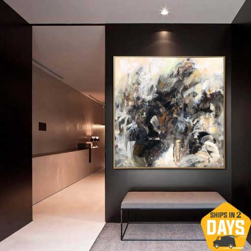 Buy Original Abstract Beige Paintings On Canvas Modern Colorful Fine Art Acrylic Oil Painting | BEIGE ASTRAL 60"x60" online shopping cheap