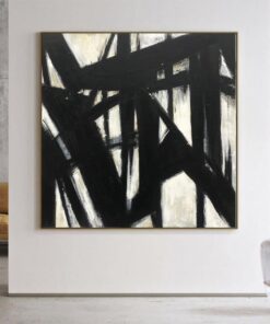 Original Abstract Black And White Art Franz Kline style Paintings On Canvas Heavy Textured Wall Art Modern Fine Art | NEW BEGINNING