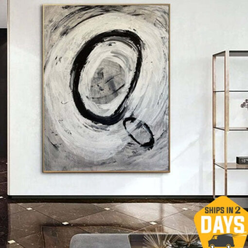Buy Original Abstract Black And White Painting on Canvas Modern Textured Artwork Hand Painted Art Minimalist Art | MARKED 45.27"x33.46" online shopping cheap