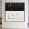 Buy Original Abstract Black And White Paintings On Canvas Minimalist Art Textured Painting Golden Lines Art Modern Wall Art | DIVIDED POWER online shopping cheap