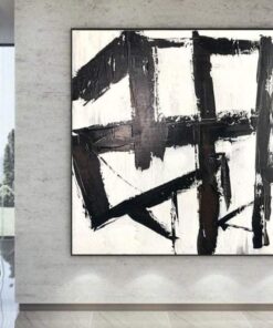 Original Abstract Black And White Rich Texture Painting On Canvas Franz Kline style Fine Art Oil Wall Art Wall Decor | CONFUSED