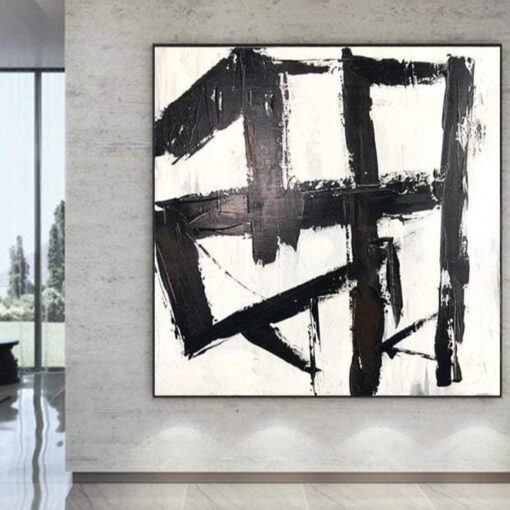 Buy Original Abstract Black And White Rich Texture Painting On Canvas Franz Kline style Fine Art Oil Wall Art Wall Decor | CONFUSED online shopping cheap