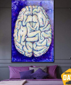 Original Abstract Brain Paintings On Canvas Contemporary Love Painting Medical Modern Fine Art Romantic Wall Art | MENTAL INTIMACY 40"x30"