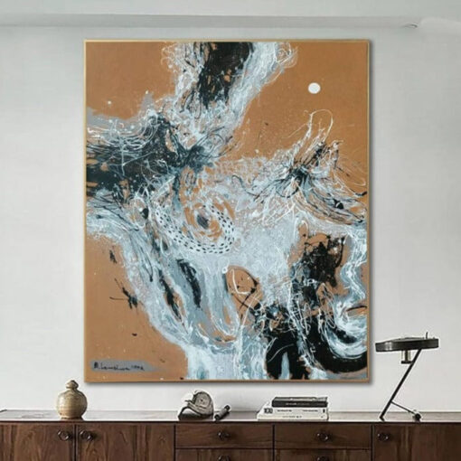 Buy Original Abstract Brown Paintings On Canvas Large Minimalist Art Textured Handmade Painting Black And White Art | INTERPOLATION online shopping cheap