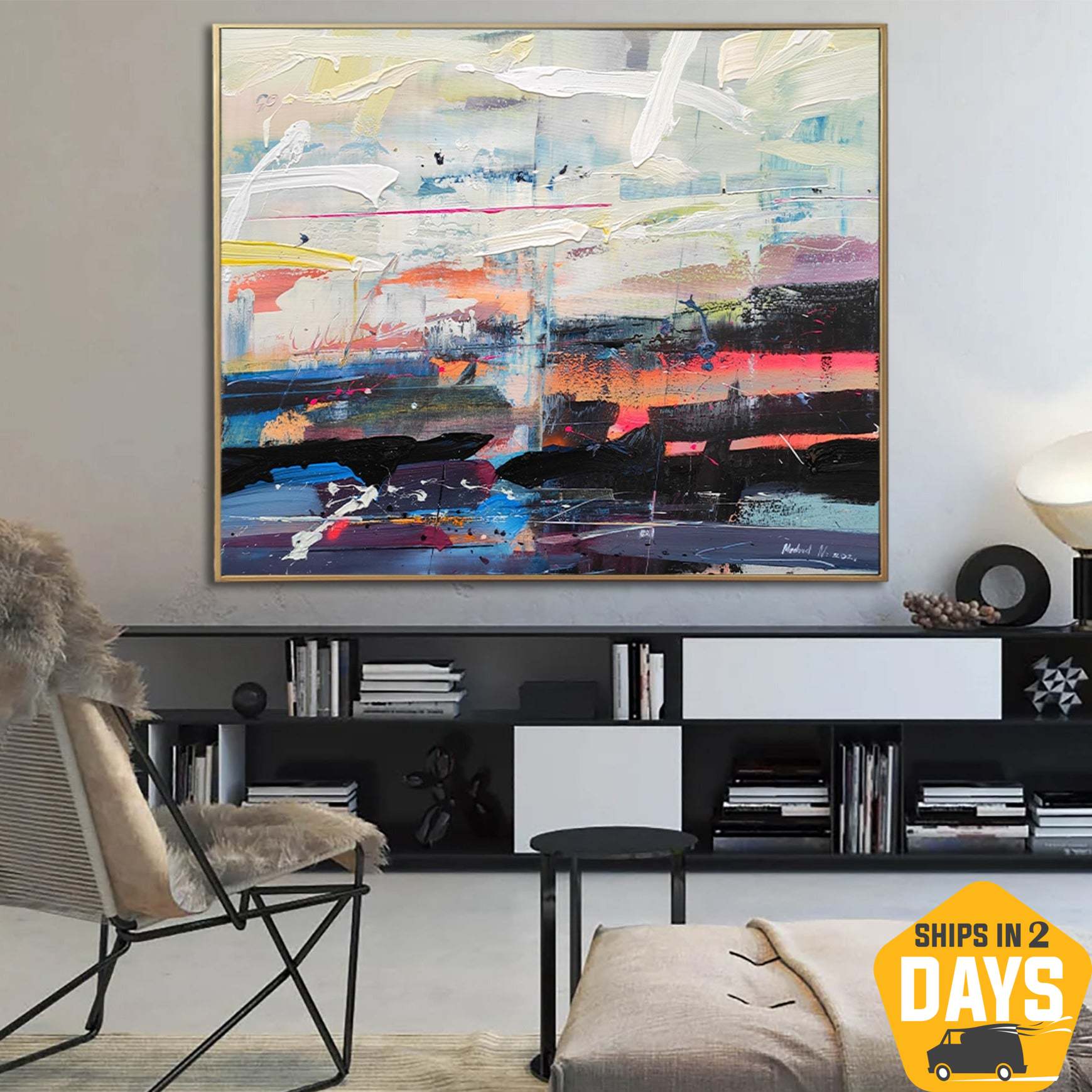 Buy Original Abstract Colorful Paintings On Canvas Expressinist Art Textured Handmade Painting Creative Oil Painting Wall Decor | DEPTH OF NATURE 15 39.37"x47.24" online shopping cheap