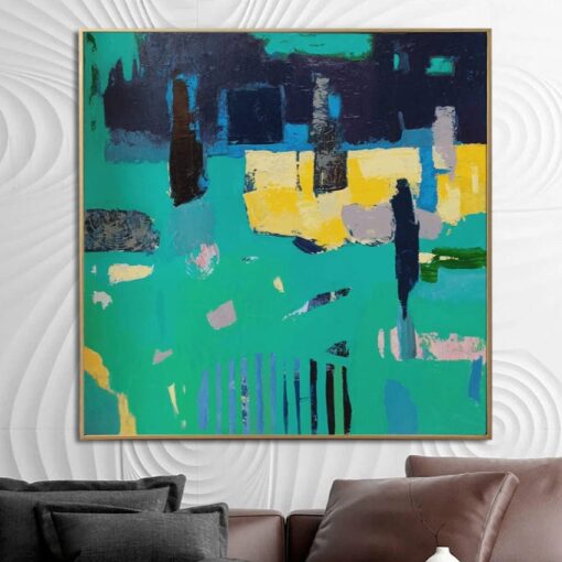 Buy Original Abstract Colorful Paintings On Canvas Modern Abstract City Painting Textured OIl Painting Acrylic Fine Art | ORDINARY CITY online shopping cheap