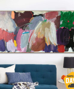 Original Abstract Colorful Paintings On Canvas Modern Vivid Art Textured Acrylic Oil Painting Unique Wall Art | MOOD 28.74"x55.11"
