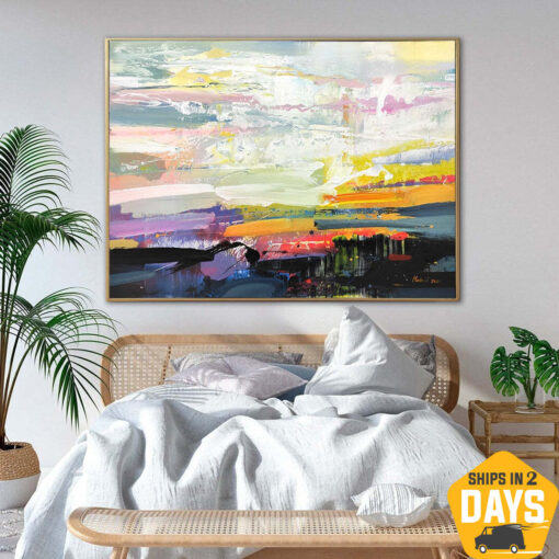 Buy Original Abstract Colorful Paintings On Canvas Original Handmade Painting Textured Wall Art Oil Painting | DEPTH OF NATURE 16 29"x39.37" online shopping cheap