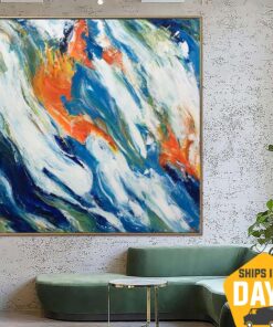 Original Abstract Colorful Paintings On Canvas Vibrant Fine Art In Vivid Colors Contemporary Painting Hand Painted Artwork Wall Decor | LAZY COLORS 32"x32"