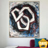 Buy Original Abstract Dark Colorful Paintings on Canvas Black Oil Artwork Contemporary Painting Textured Fine Art | ABSTRACT CHAIN 23.6"x19.7" online shopping cheap