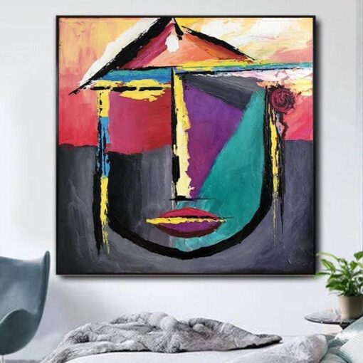 Buy Original Abstract Face Paintings On Canvas Original Oil Abstract Artwork Contemporary Wall Painting Modern | THE BEAUTY OF YOUTH online shopping cheap