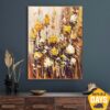 Buy Original Abstract Floral Paintings On Canvas Contemporary Textured Painting Oil Painting Modern Floral Fine Art | GOLDEN FLOWERS 32"x24" online shopping cheap