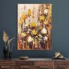 Buy Original Abstract Floral Paintings On Canvas Creative Textured Painting Hand Painted Art Contemporary Art Flowers Painting | GOLDEN FLOWERS online shopping cheap