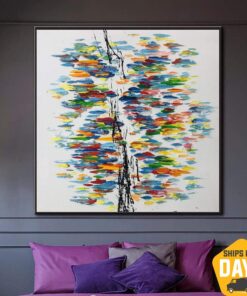 Original Abstract Impasto Painting On Canvas Vivid Painting Contemporary Wall Art Textured Fine Art | MAGIC TREE 32"x32"