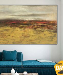 Original Abstract Landscape Oil Paintings On Canvas Large Expressionist Art Modern Handmade Painting Oil Painting | FAUNA 33"x58"