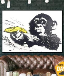 Original Abstract Monkey Painting Modern Animal Paintings On Canvas Oil Painting Impasto Painting Fine Art Decor | GIVE UP 20"x28"