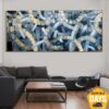 Buy Original Abstract Oil Paintings On Canvas Textured Blue Painting Hand Painted Art Blue Acrylic Oil Painting | BLUE SERPENTINE 35.4"x78.7" online shopping cheap