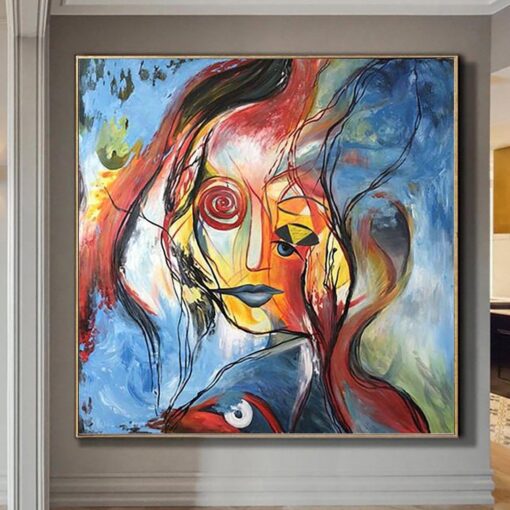 Buy Original Abstract Painting Colorful Painting Face Abstract Art Painting Abstract Oil Canvas Painting  | INTUITION online shopping cheap