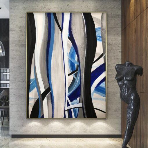 Buy Original Abstract Painting Oversized Abstract Painting Blue Painting Abstract Acrylic Paintings On Canvas | SEA'S SONGS online shopping cheap