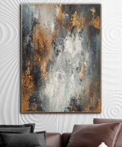 Original Abstract Painting on Canvas 40×30 Gold Leaf Painting Wall Art Heavy Textured Artwork Custom Wall Decor New Apartment Gift Art | GOLDEN FALL