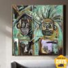 Buy Original Abstract Painting on Canvas Street Graffiti Wall Art Urban Wall Decor | BEST FRIENDS 40"x40" online shopping cheap