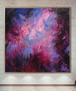 Original Abstract Paintings On Canvas in Blue Black Pink And Veri Peri Colors Expressionist Art Textured Handmade Painting Vivid Art | PURPLE MADNESS