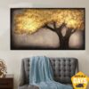 Buy Original Abstract Tree Paintings On Canvas Gold Nature Fine Art Modern Art Textured Handmade Wall Art | GOLDEN TREE 40"x70" online shopping cheap