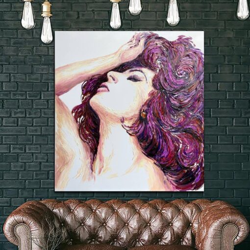 Buy Original Abstract Woman Painting On Canvas Modern Female Fine Art Impasto Painting Sexy Woman Portrait Wall Art | CURLY LADY online shopping cheap