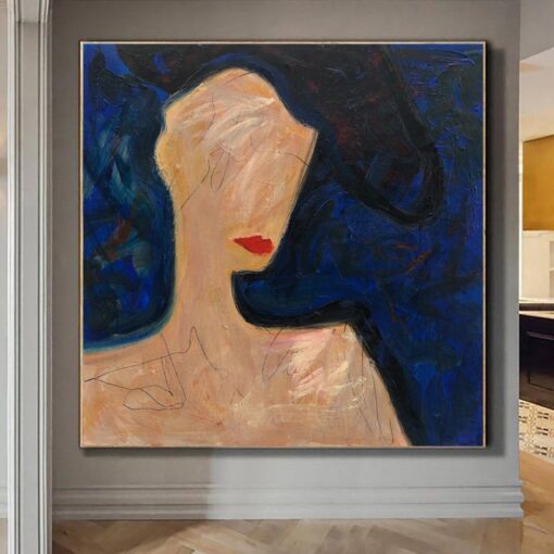 Buy Original Abstract Woman Paintings On Canvas Oil Painting Modern Figurative Art Minimalistic Fine Art | MYSTERIOUS WOMAN online shopping cheap