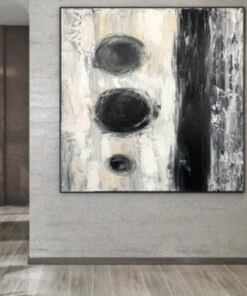 Original Acrylic Black And White Abstract Painting On Canvas Modern Wall Art | SPACE PLANET