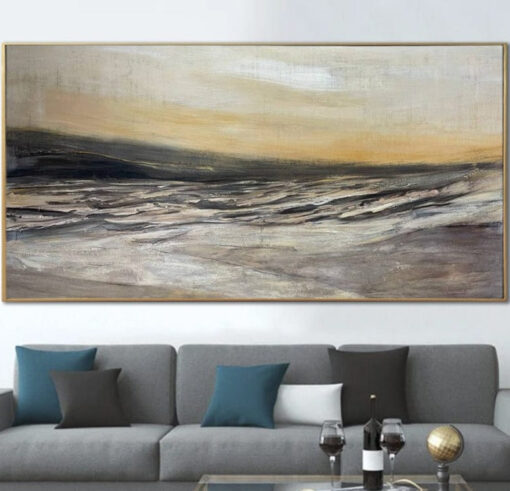 Buy Original Autumn Landscape Painting on Canvas Abstract Sea Storm Modern Wall Art Nature Oil Painting Contemporary Art for Room Decor | AUTUMN STORM online shopping cheap